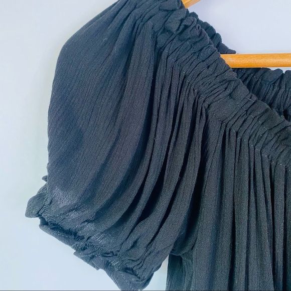 NEW ZANDER THREADS BLACK OFF THE SHOULDER BOHO TOP - Picture 8 of 12